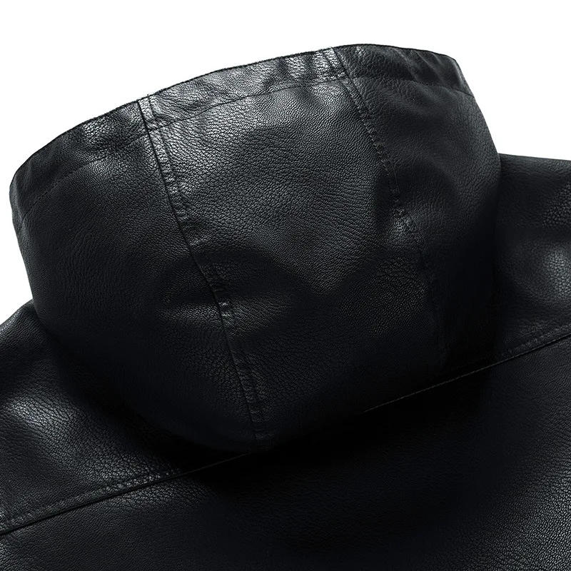 Description Picture 3 of itemHooded Oversized Leather Jacket Men's Autumn and Winter Korean Version Trendy Windproof Casual Jacket Men's Top