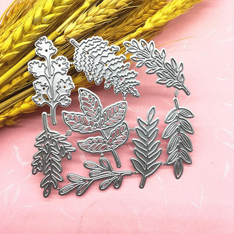 Description Picture 2 of item8PCS/lot Leaves Cutting Dies Stencils Embossing Scrapbooking Cutter Paper Greeting Cards Metal Stamp Stencils for Decoration