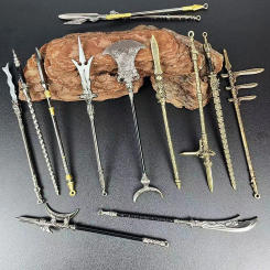 Ancient Cold Weapon Model Three Kingdoms Long Spear Sword Eighteen Metal Pendant Weapons Small Mini Pendant Toys