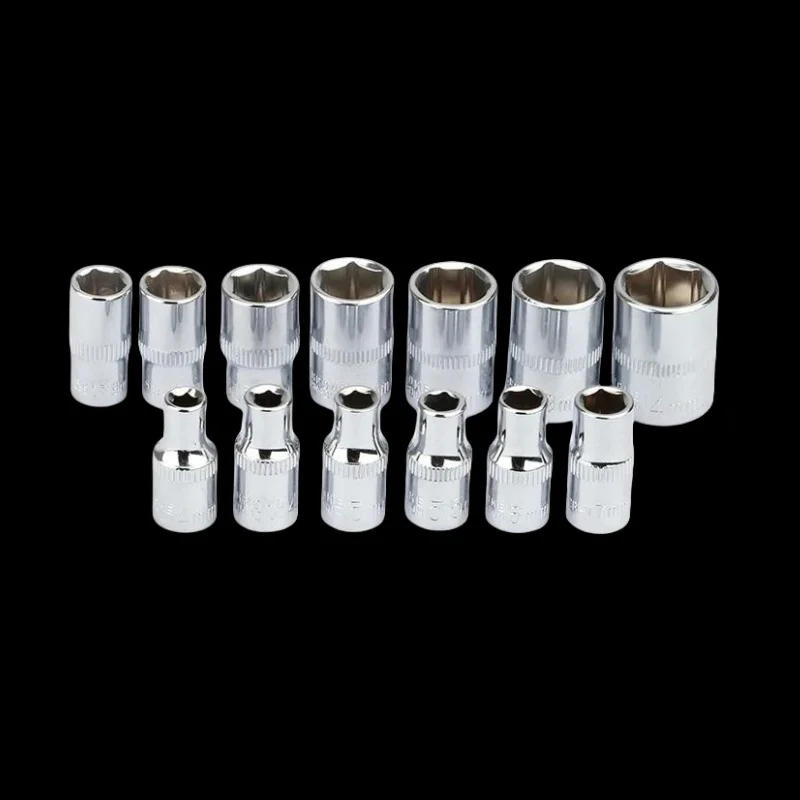 Description Picture 6 of item1-Piece 1/4 Drive Inch 4 4.5 5 5.5 6 7 8 9 10 11 12 13 14mm Ratchet Wrench Socket Head Sleeve Double End Hand Tools