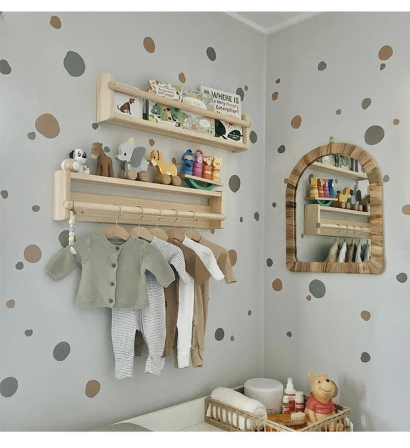 Description Picture 5 of itemBoho Colorful Polka Dots Children Wall Stickers Removable Nursery Wall Decals Poster Print Kids Bedroom Interior Home Decor