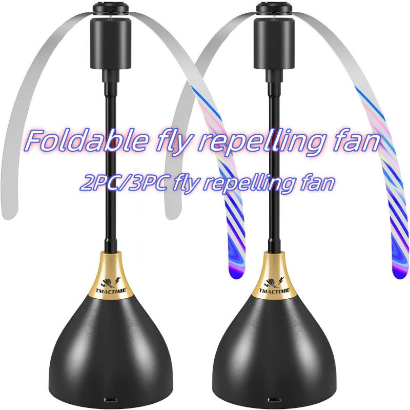 Description Picture 2 of item2/3pcs Fly Fans For Tables Effective Fly Repellent Fan Keeps Flies Away With Soft Blades USB Picnic BBQ Party Fly Fans