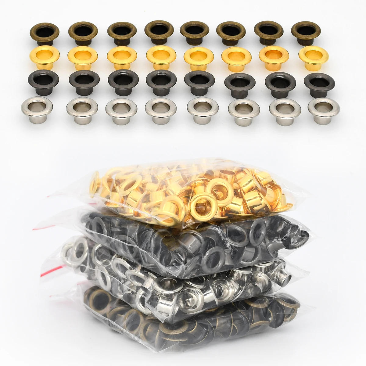 Description Picture 4 of item100sets 4.5mm Brass Eyelets Grommets with Washer for Diy Leathercraft Accessories Shoes Belt Cap Bag Tags Clothes Repair Parts