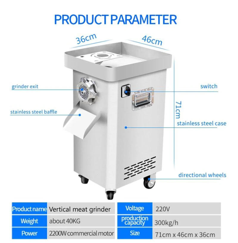 Description Picture 3 of itemSmall Commercial Vertical Meat Grinder, Restaurant Electric Sausage Filling Machine
