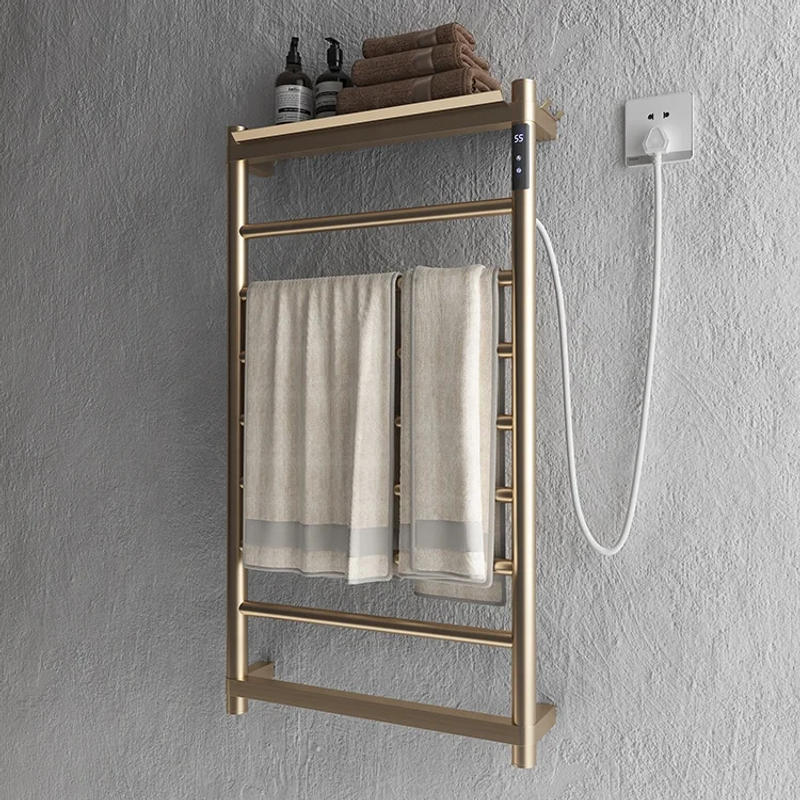 Description Picture 2 of itemModern Electric Towel Rack, Brushed Gold PVD Heated Towel Rails, Bathroom Radiators, Warmer