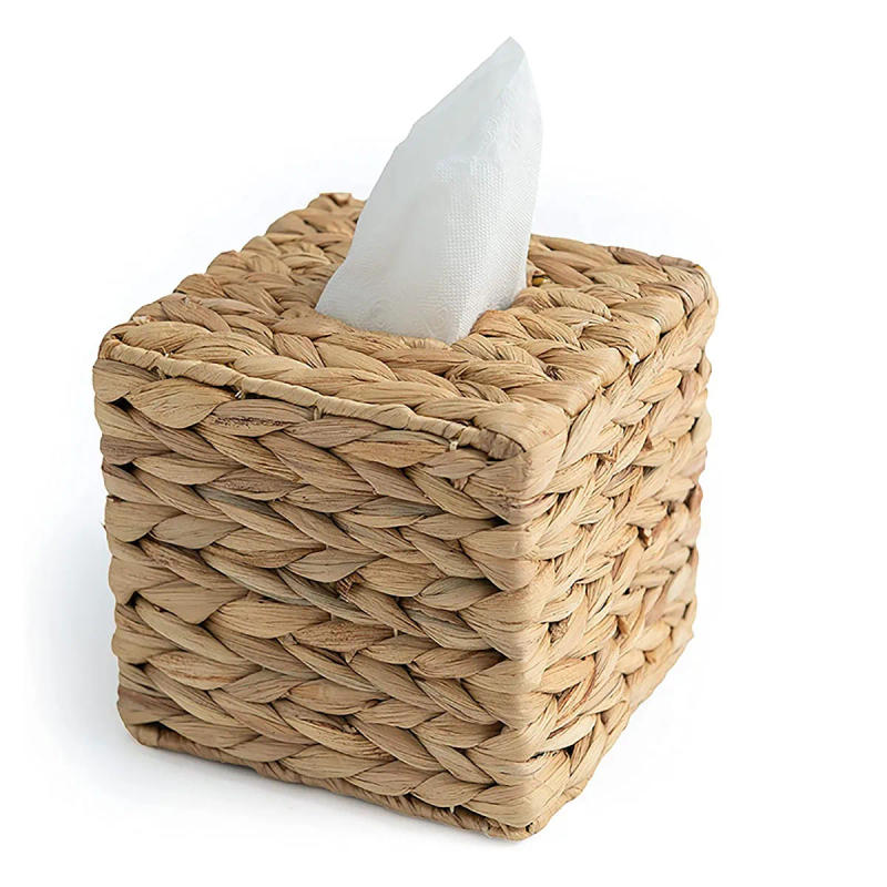 Description Picture 5 of item1pc Hand-woven Straw Tissue Box Water Gourd Napkin Cover for Bathroom Kitchen Openwork Household Toilet Sundries Square Storages