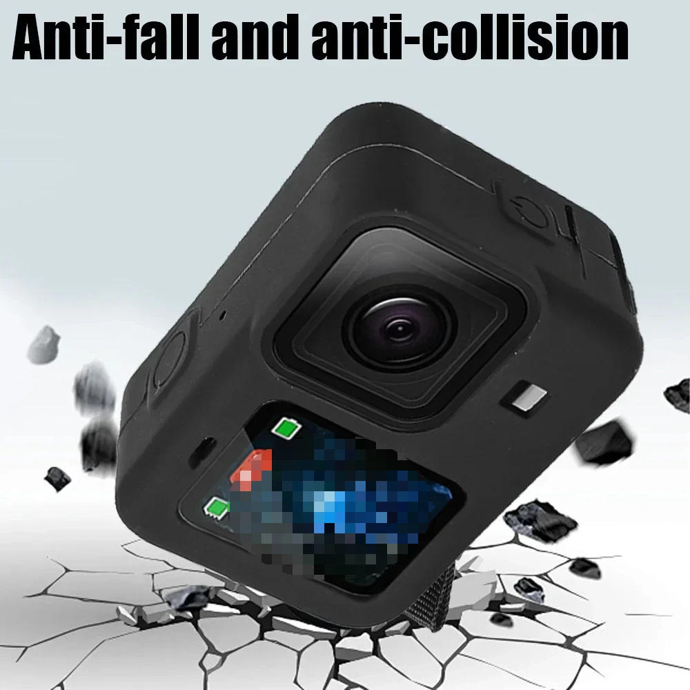 Description Picture 5 of itemFor GoPro Hero 12 11 10 9 Silicone Case Protective Sleeve Lanyard Tempered Glass Screen Protector Lens Cap For GoPro12 Pro11 10