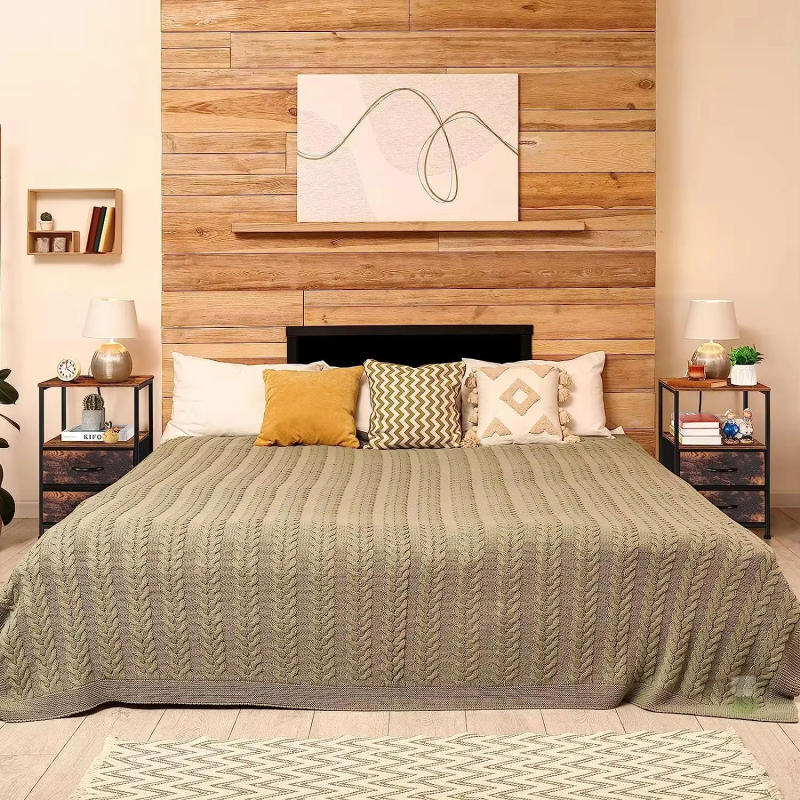 Description Picture 4 of itemBedside Table Set of 2 End Table Nightstand with Charging Station & Fabric Drawer Heavy Duty