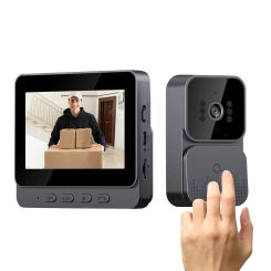Video Doorbell Video Intercom Eye Peephole Camera 1080P IR Night Vision 2.4G 4.3inch IPS Screen for Villa Home Office Apartment