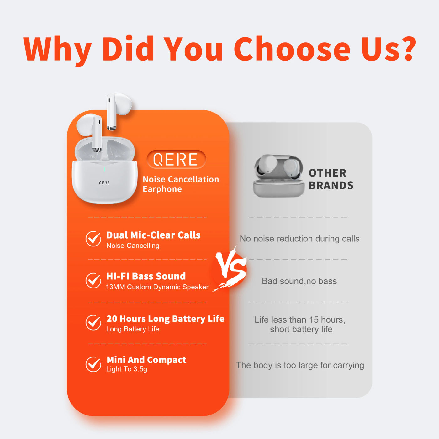 Description Picture 2 of itemWireless Earphones QERE E28 NEW TWS Bluetooth 5.3 HD Microphone HIFI Headphone 13mm Driver Low Latency gaming waterproof Earbud