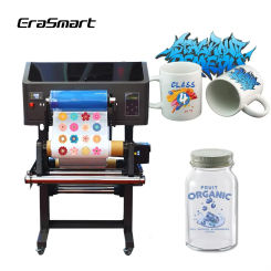 EraSmart Inkjet 35Cm A3 Roll Gold Silver Ab Film Uv Printing Machine Dtf Bottle Cup Wrap Sticker Printer With Laminator