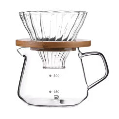 1pcs 300ml/600ml Pour Over Coffee Maker Set Glass Carafe Coffee with Glass Coffee Filter Drip Coffee Maker Set For Home Shop Bar