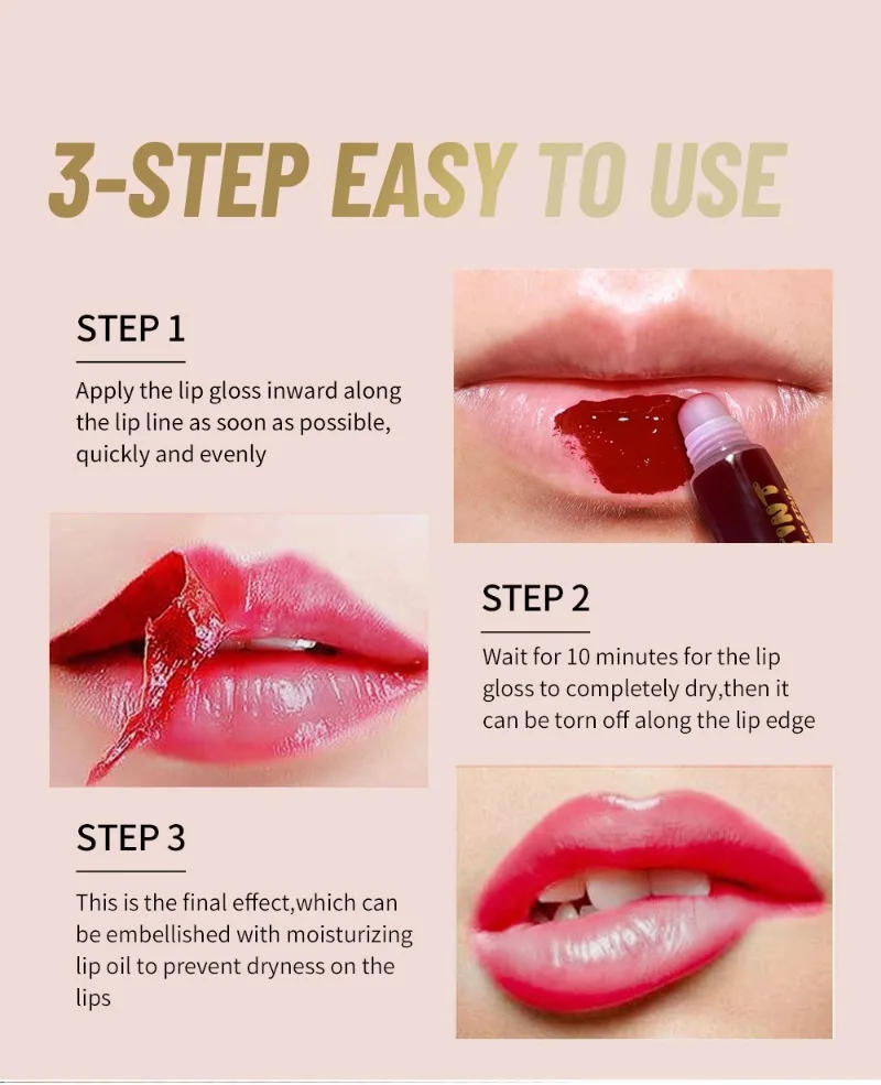 Description Picture 6 of itemSsxy Peel Off Lip Gloss Waterproof Long Lasting Tear-Off Liquid Lipstick Matte Lipgloss Makeup Tattoo Mask Lip Gloss Cosmetics