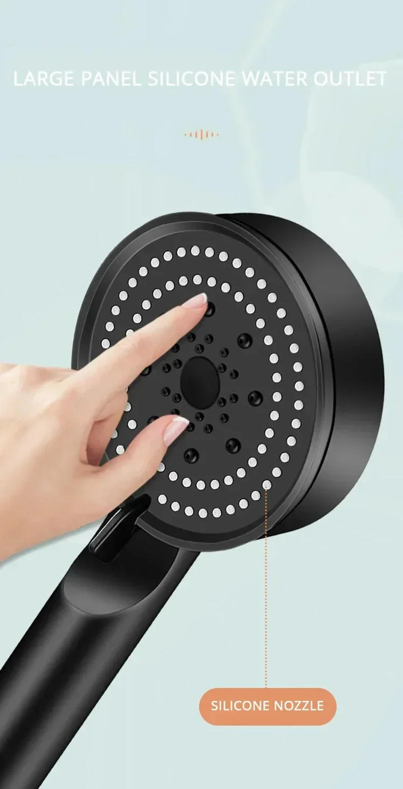 Description Picture 5 of itemUpgraded Booster Shower Head 5Modes Household Adjustable High Pressure Water Shower Head Handheld Spray Shower Bathroom Supplies