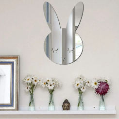 Children Cartoon Decorative Mirror Bathroom Baby Room Rabbit Deers Acrylic Mirror Frame Creative Home Art Wall Decorations