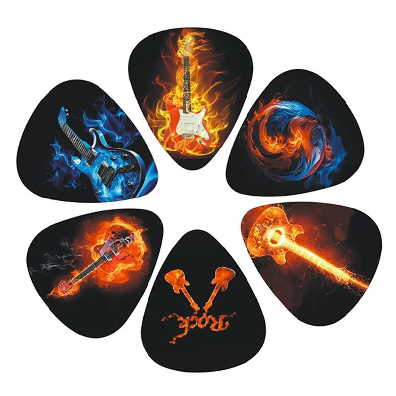Description Picture 6 of item10Pcs Guitar Picks 0.46mm 0.71mm 1.0mm PVC Ukulele Painting Shrapnel For Guita Bass Ukulele Stringed Instrument Accessories New
