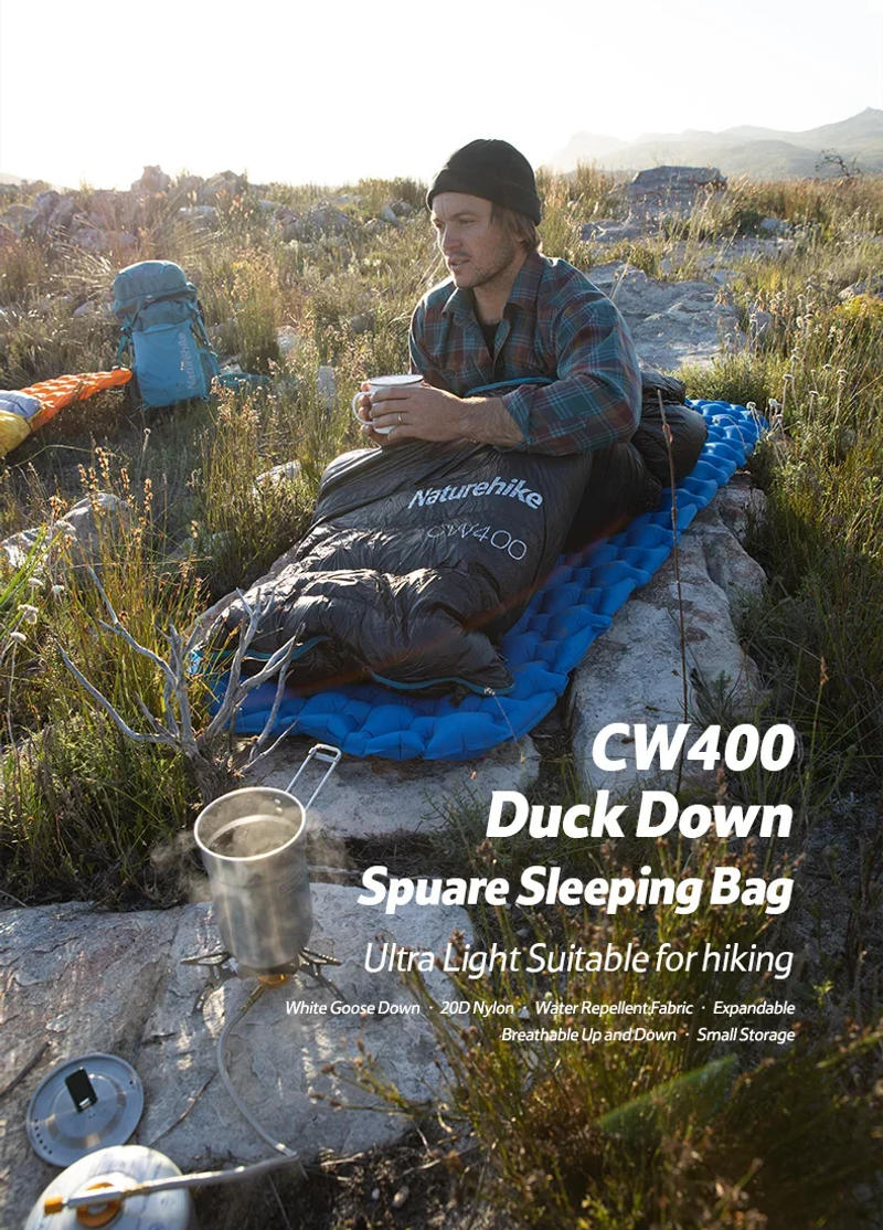 Description Picture 2 of itemNaturehike CW400 Duck Down Sleeping Bag Camping Ultralight Winter Outdoor Travel Waterproof Sleeping Bags