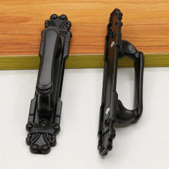 1/2 Pcs Antique Metal Door Handle Heavy Duty Barn Door Pull Black Solid Cast Iron Sliding Door Handle Grip Accessories