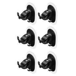 6PCS No Drilling Curtain Rod Holder Self Adhesive Curtain Rod Hooks Nail Free Adjustable