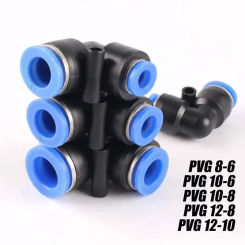 1-100pc/lot PVG PV Elbow Pneumatic Quick Connector Plastic 4 6 8 10 12 14 16MM Pipe Air Parts Pipe Push In Water Quick Connector