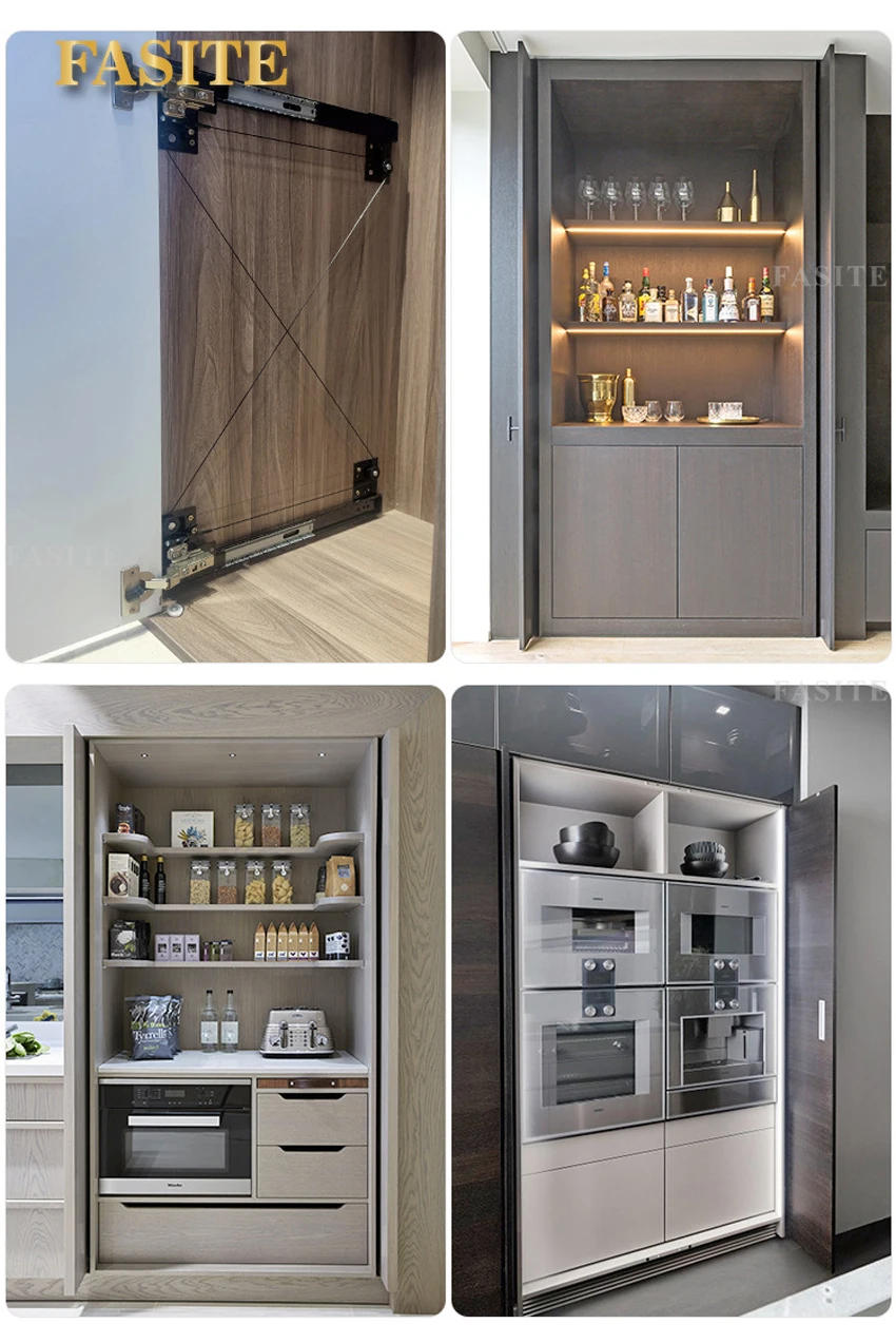 Description Picture 5 of itemCabinet Side Hidden Slide Rail Wardrobe Folding Telescopic Plug-in Storage Swing Door Rail Furniture Hardware Set