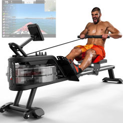 Waterrower for Home - Rower Machine for Cardio Training, Water Rowing Machine with Dedicated Monitor & Bluetooth, 350LBS