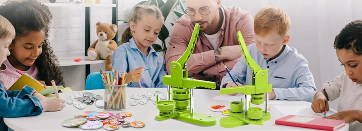 Description Picture 2 of item25/32/37/44/58MM Badge Pin Button Maker Machine DIY Badges Set with 100Pcs Button Parts+Circle Cutter, Badge Press Maker Machine