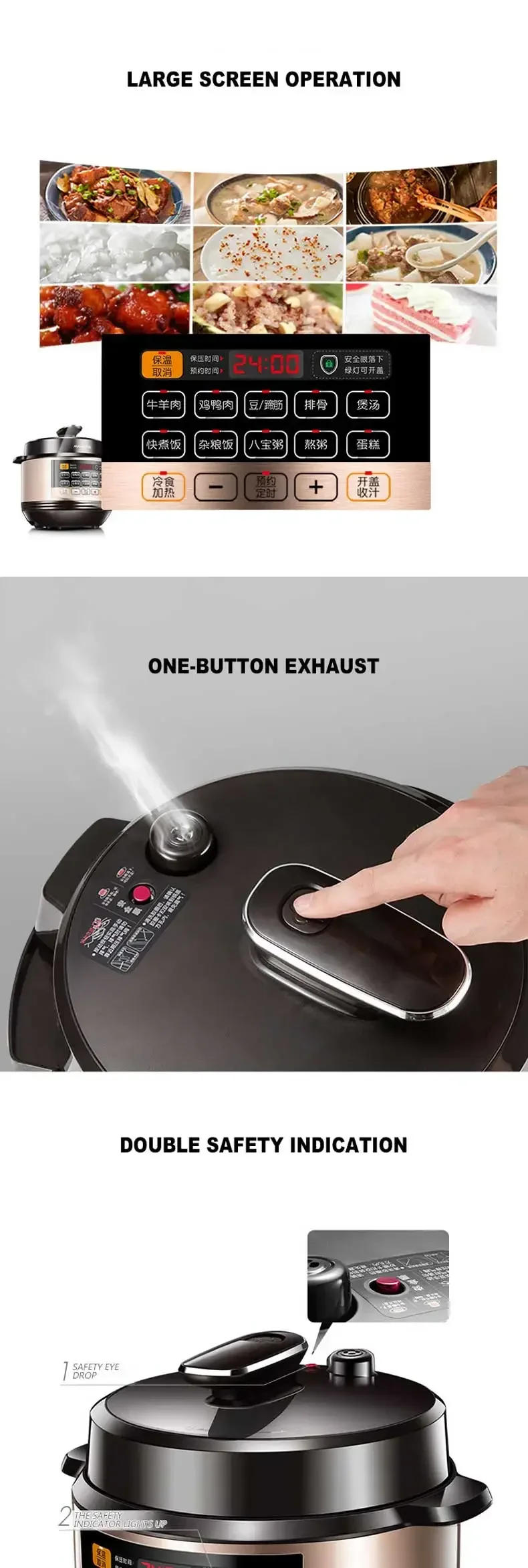 Description Picture 3 of itemHousehold Dual Tank Electric Pressure Cooker Intelligent Electric Pressure Cooker Electric Rice Cooker