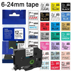 CIDY 6mm tze-211 Compatible laminated tze 211 tze211 Black on white Label Tape tz-211 for p-touch printer tze-111
