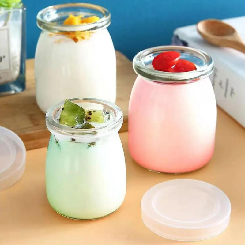 Description Picture 5 of item1Pcs Storage Cups Pudding Jars Wishing Bottle 100ML 150ML 200ML Glass Bottle High Temperature Resistant with Lid