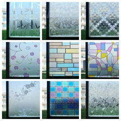 Privacy Film Static Window Clings Vinyl 3D Window Decal Stickers Rainbow Window Film for Glass Door Heat Control Anti UV