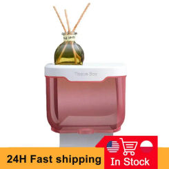 Wall Mount Bathroom Tissue Box Punch-Free Phone Holder Rack Toilet Paper Holder Waterproof Shelf Organizer Paper Towel Holder