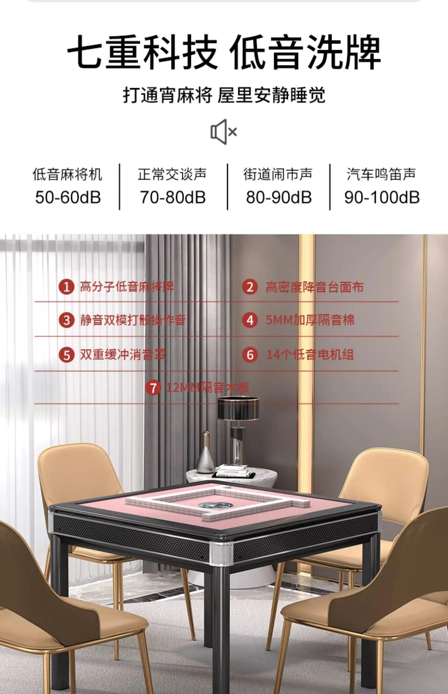 Description Picture 6 of itemMahjong Machine Fully Automatic Household Dining Table Mahjong Table Integrated
