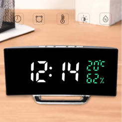 Alarm Clock Led Digital Desk Table Clock With Time Date Temperature Humidity Display 12/24h Home Decor