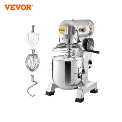 VEVOR 10/15/20/30 Qt Commercial Food Mixer with Timing Function  Stainless Steel Bowl Heavy Duty Electric Food Mixer Pizzeria