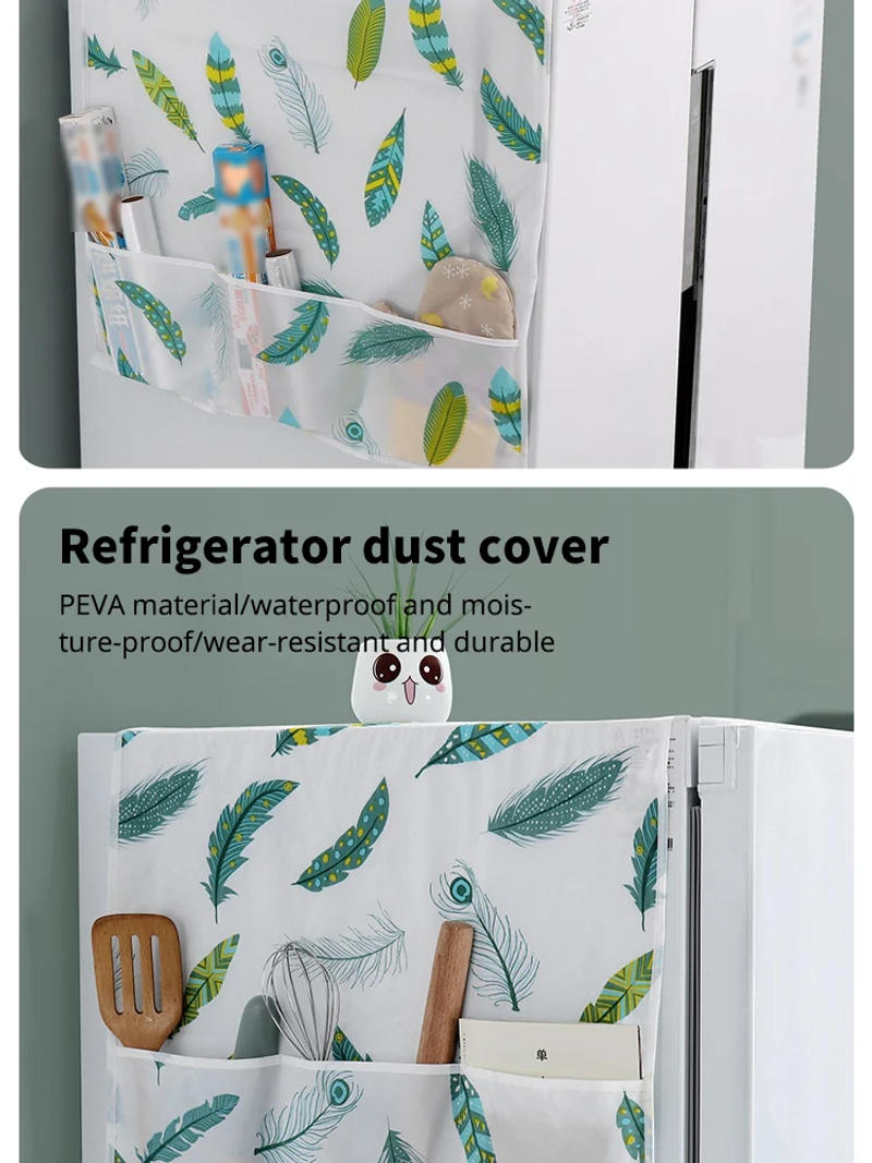 Description Picture 3 of itemRefrigerator Dust Cover with Storage Bag Washable Printing Multi-purpose Household Washing Machine Cabinet Dust Protection Cover