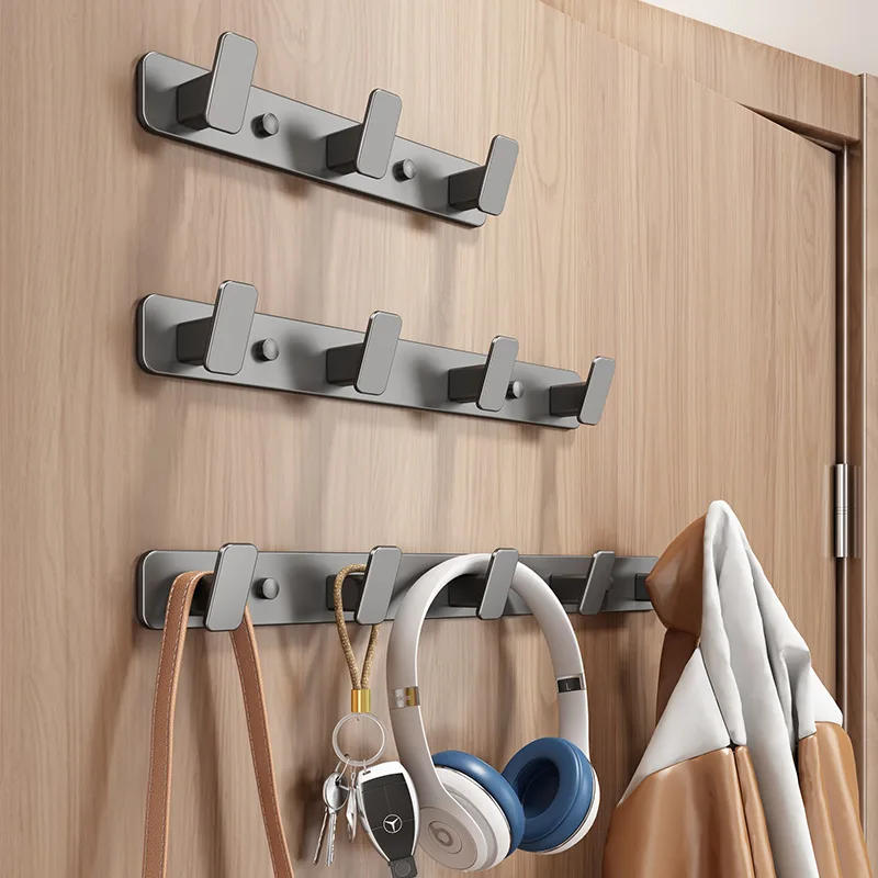 Description Picture 4 of itemSpace Aluminum Gun-Grey Hook Bathroom Towel Hook Living Room Door Back Clothes Rack Simple Storage Hanger for Home Hardware