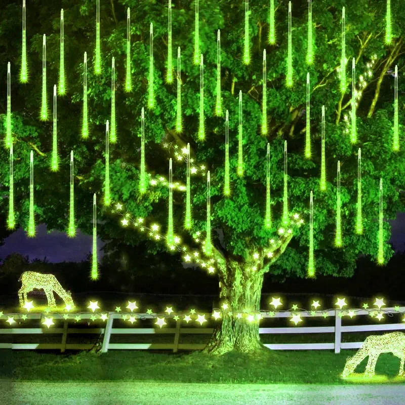 Description Picture 6 of item32/24/16/8 Tubes Outdoor Lights Garland Led Meteor Shower Rain String Lights Festoon Street Garland Christmas Wedding Party 2025