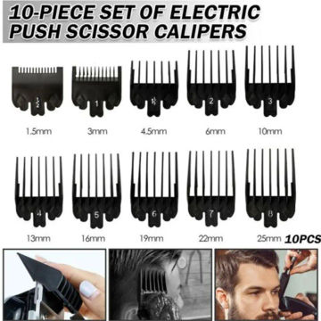 10Pcs/Set Hair Clipper Combs Guide Kit 1.5-25mm Plastic Hair Trimmer Guards Barber Replacement Parts Universal Hair Salon Tool