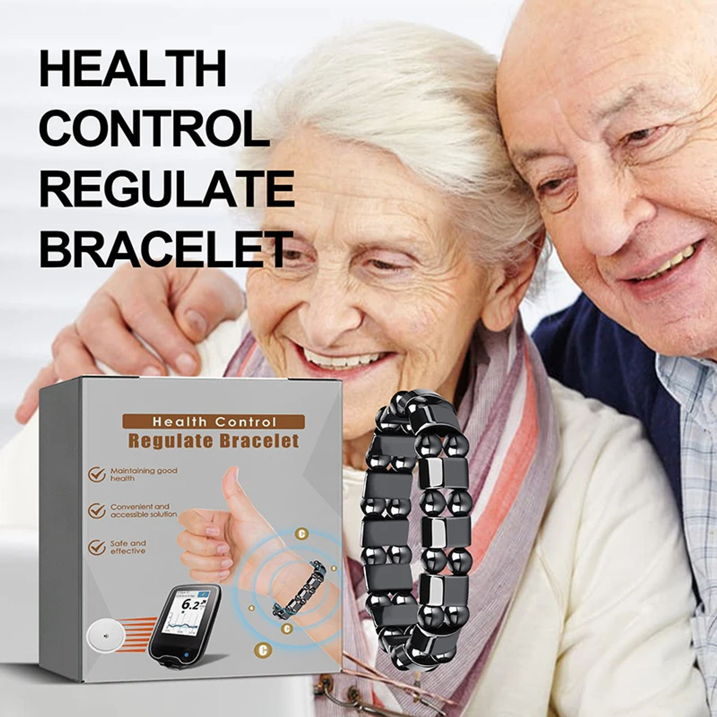 Description Picture 2 of itemBlood Sugar Control Ring Treat Diabetes Anti Hypertension Promote Circulation Magnetic Blood Glucose Regulator Bangle