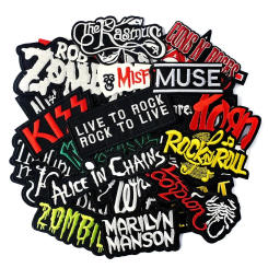 25Pcs/Lot Band Patches Ebroidered Applique Patch Fabric Garment Apparel Accessories Embroidery Badges Rock Music