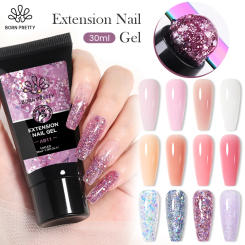 BORN PRETTY 30ml Extension Nail Gel Nail Polish Acrylic Nail Glitter Sequins Soak Off UV Extend Gel For Nail Extensions