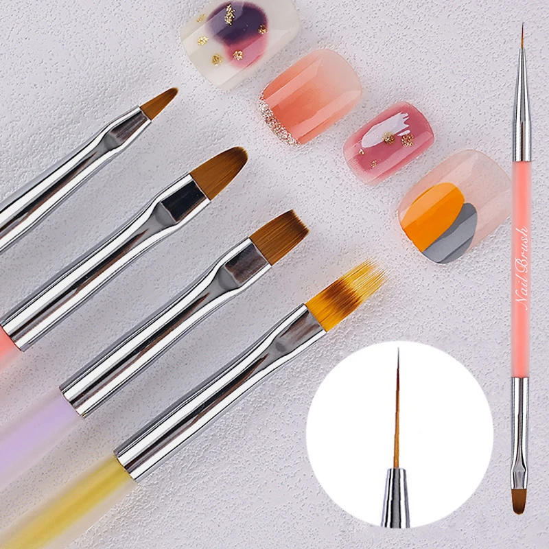 Description Picture 3 of itemDouble Head Nail Brush Liner Brush Painting Pen Acrylic UV Gel Extension Builder Brushes Crystal Nail Art Manicure Tools