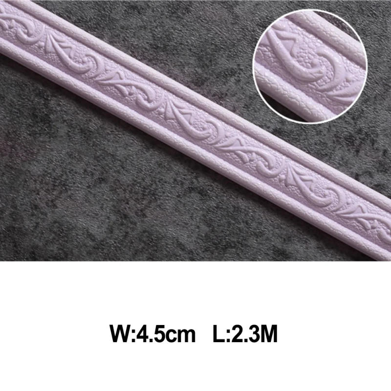 Description Picture 5 of item3D Wall Trim Line Wallpaper Baseboard Waist Line Self-adhesive Skirting Line 2.3m Waterproof Foam Edge Strip Living Room Home De