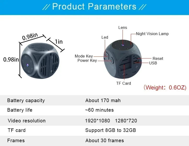 Description Picture 4 of itemSurveillance Secret Sensor Camcorder Mini Camera Security Video Recorder Protection Camera 1080P Monitor Security