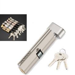 Indoor wooden door lock cylinder core with 3 keys,height 29MM,length 70mm,Zinc alloy,one side opened , black gold lock cylinder