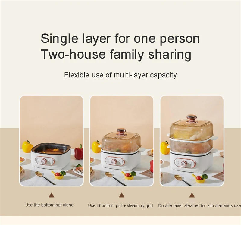 Description Picture 6 of item10.5L Electric Food Steamer Large Capacity Double Layers Multi Cooker Breakfast Maker Household Mini Steam pot Cooking Machine