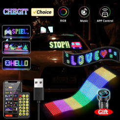 12*60 LED Matrix Pixel Panel, Scrolling Bright Advertising LED Signs, DIY Flexible Screen USB LED Car Sign Bluetooth App Control