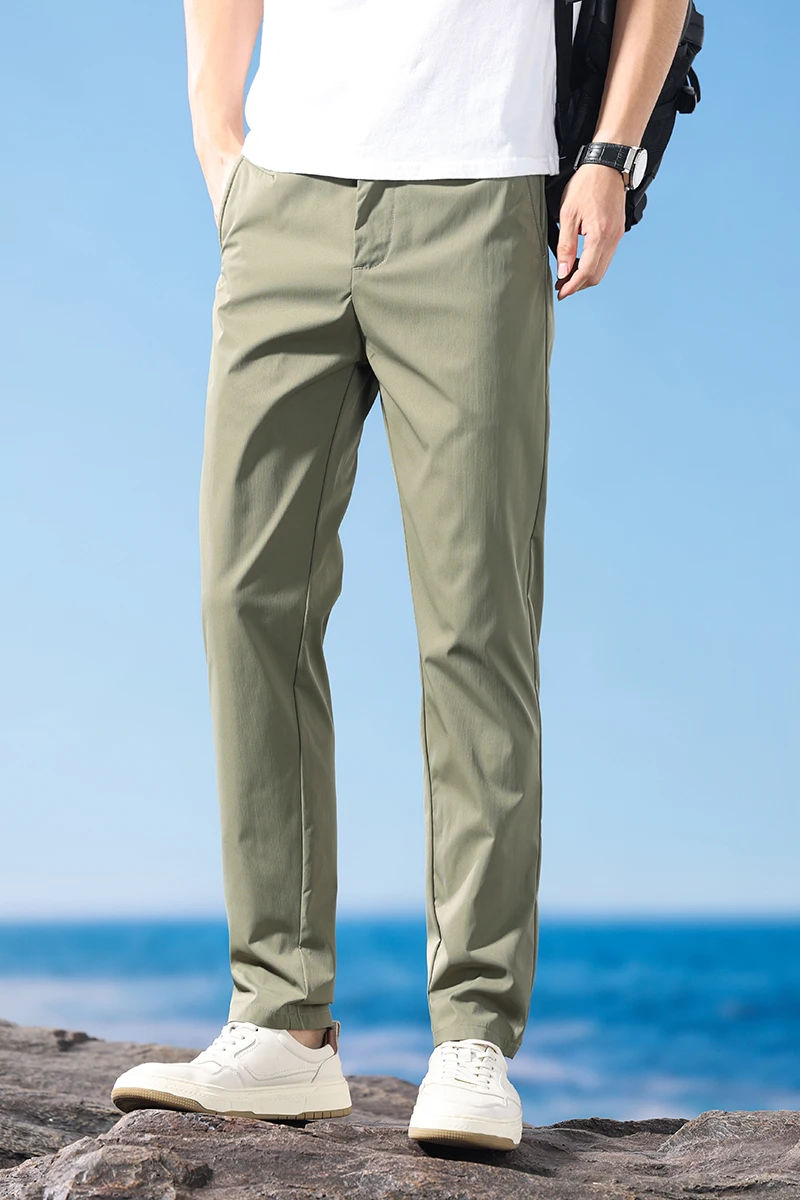 Summer Thin Casual Pants Men Ice Silk