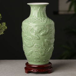 Ceramic Vase Decoration, Flower Arrangement, Antique Shelf, Chinese Zen Flower Arrangement, Home Decoration, Jingdezhen